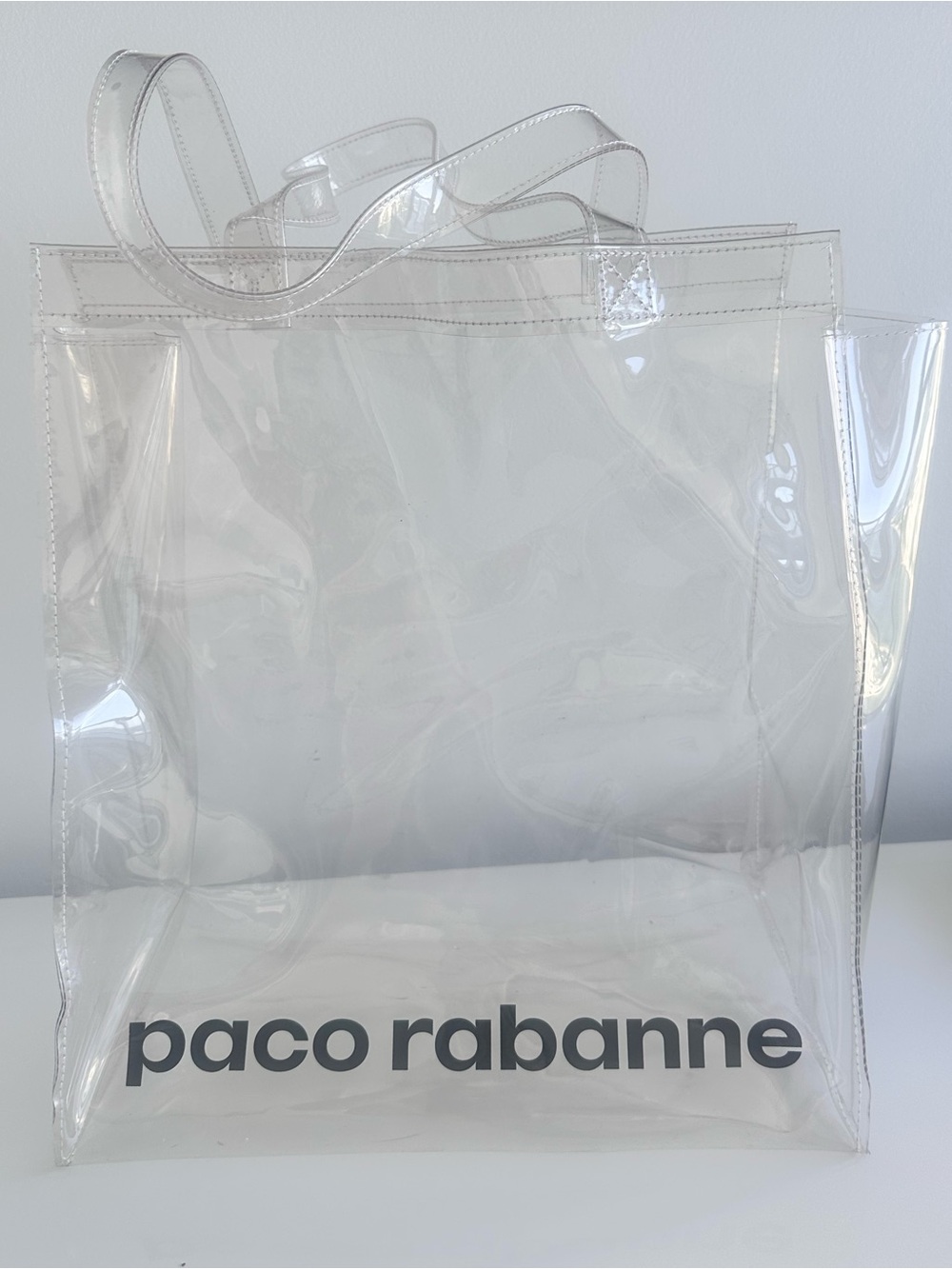 Paco Rabanne shoulder bag clear plastic bag XL travel bag, beach bag, storage